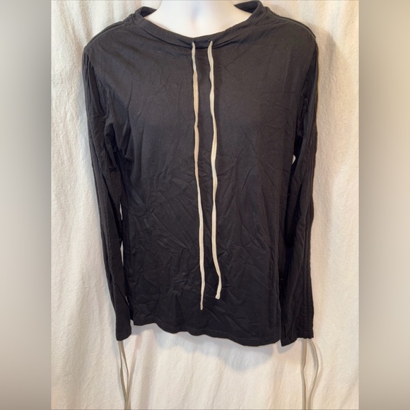 Brand New Jonny Cota Drawstring Long Sleeve Shirt In Black - Size Medium - Picture 6 of 13